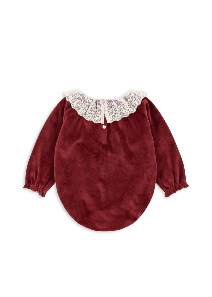 Konges Slojd Venola Romper - Red Dahlia - Princess and the Pea Boutique