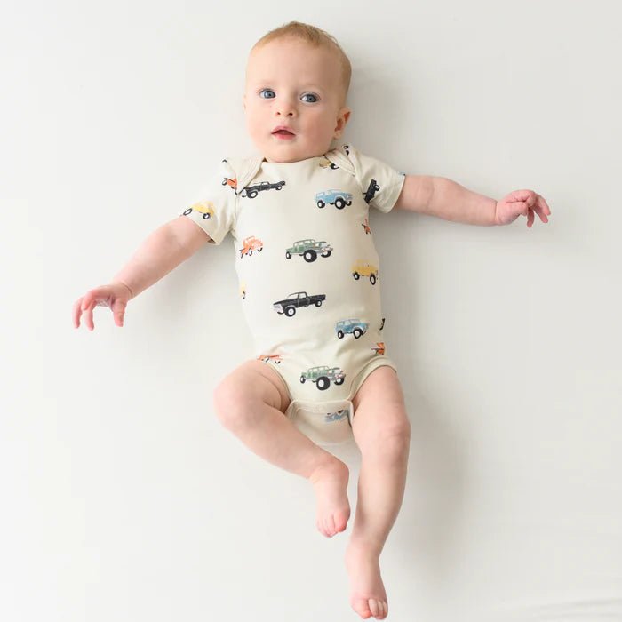 Kyte Baby Bodysuit in Vintage Truck - Princess and the Pea Boutique