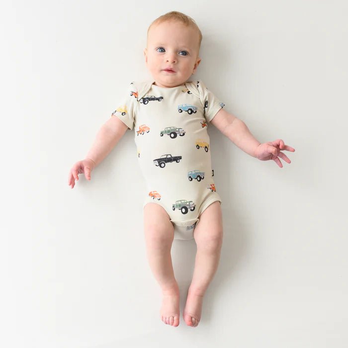 Kyte Baby Bodysuit in Vintage Truck - Princess and the Pea Boutique
