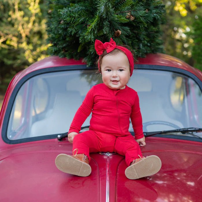 Kyte Baby Knotted Bow Headband in Cardinal - Princess and the Pea Boutique