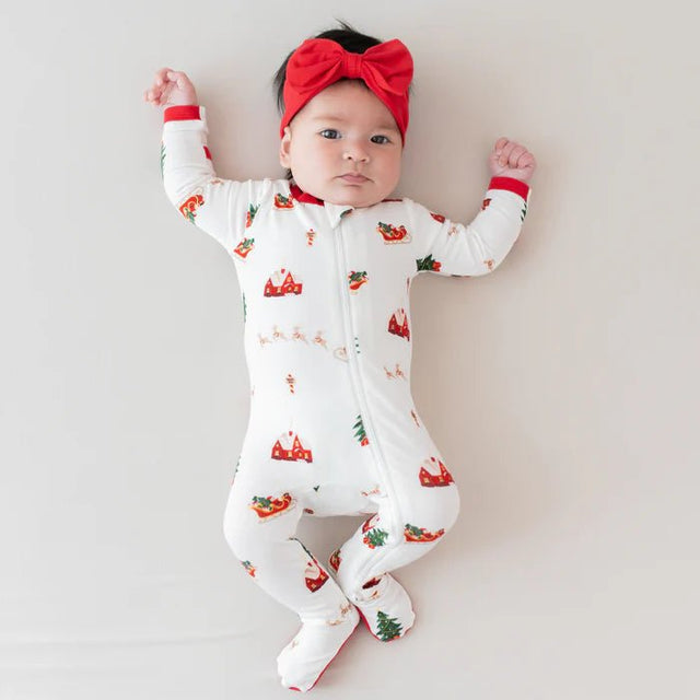 Kyte Baby Knotted Bow Headband in Cardinal - Princess and the Pea Boutique