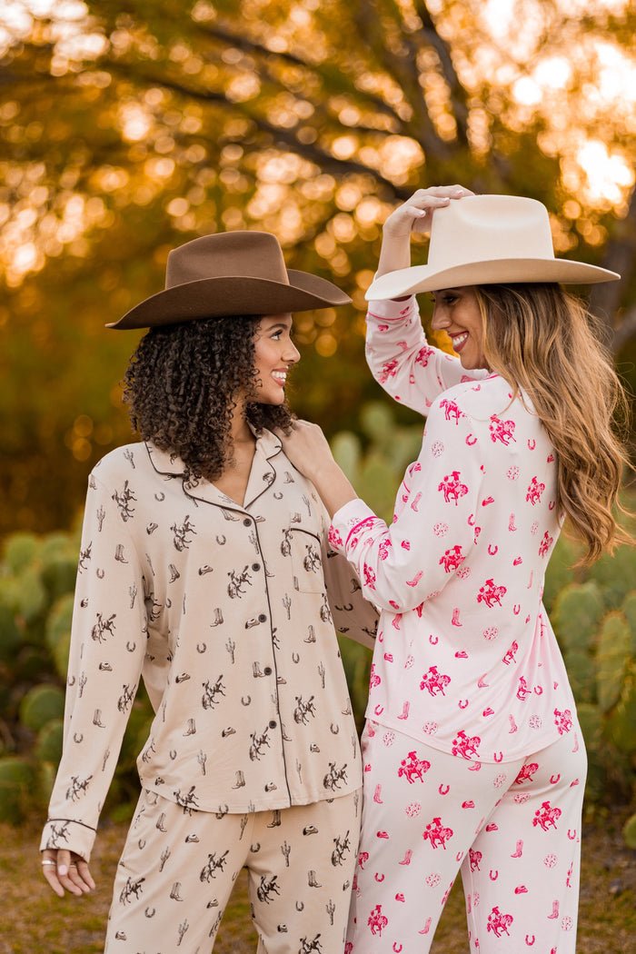 Kyte Baby Long - Sleeved Women's Pajama Set in Disco Cowgirl - Princess and the Pea Boutique