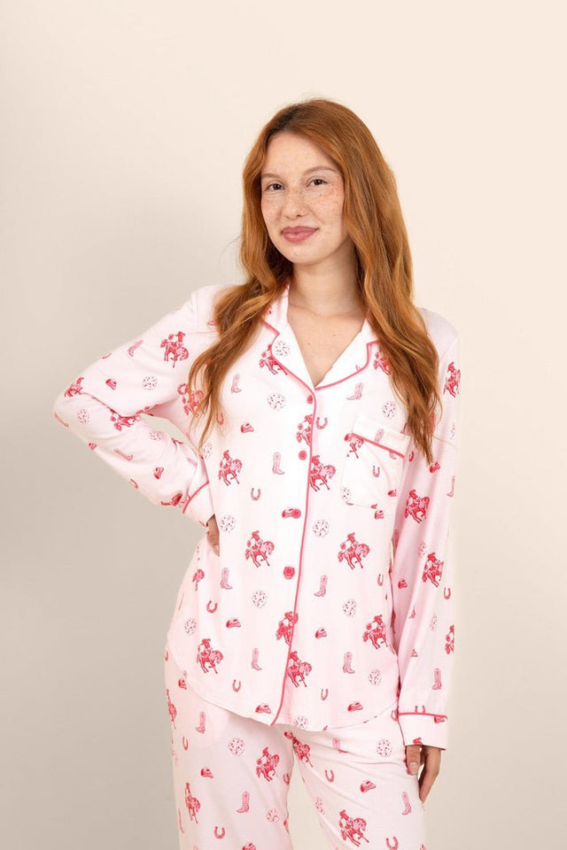 Kyte Baby Long - Sleeved Women's Pajama Set in Disco Cowgirl - Princess and the Pea Boutique