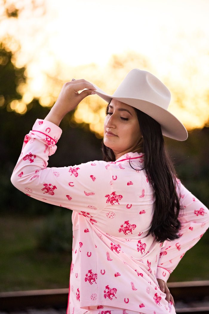 Kyte Baby Long - Sleeved Women's Pajama Set in Disco Cowgirl - Princess and the Pea Boutique