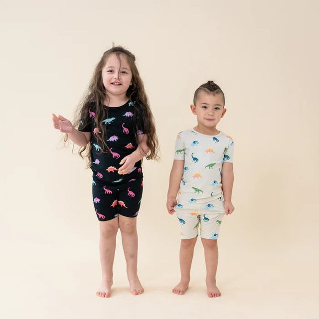Kyte Baby Short Sleeve Pajamas in Ecru Roar - Princess and the Pea Boutique