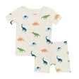 Kyte Baby Short Sleeve Pajamas in Ecru Roar - Princess and the Pea Boutique