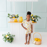 Kyte Baby Short Sleeve Pajamas in Lemon - Princess and the Pea Boutique