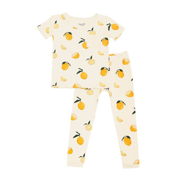 Kyte Baby Short Sleeve with Pants Pajamas in Lemon - Princess and the Pea Boutique