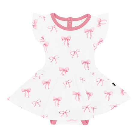 Kyte Baby Twirl Bodysuit Dress in Bow - Princess and the Pea Boutique