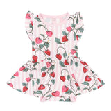 Kyte Baby Twirl Bodysuit Dress in Strawberry Fields - Princess and the Pea Boutique