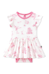 Kyte Baby Twirl Bodysuit Dress in Toile Ballet - Princess and the Pea Boutique