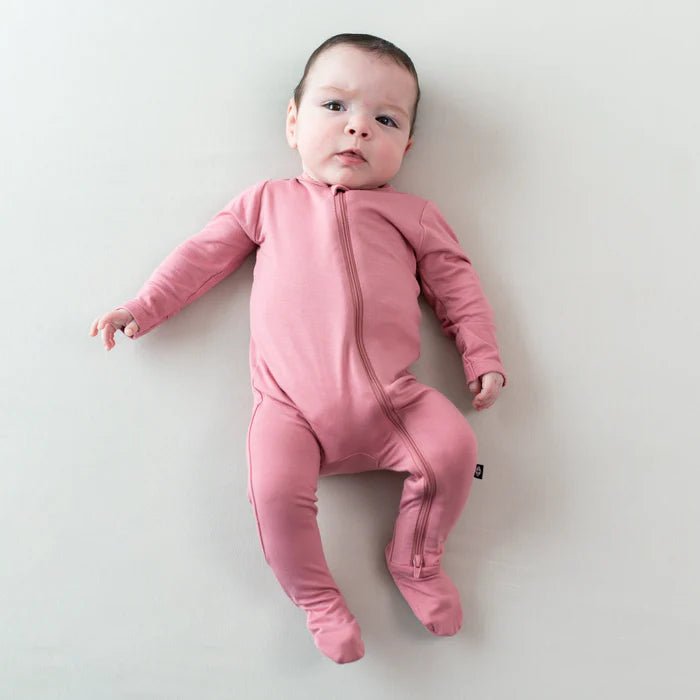 Kyte Baby Zippered Footie in Apple Blossom Princess and the Pea Boutique