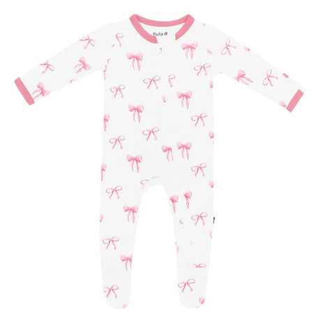 Kyte Baby Zippered Footie in Bow - Princess and the Pea Boutique