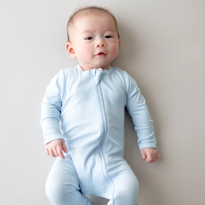 Kyte Baby Zippered Footie in Breeze - Princess and the Pea Boutique