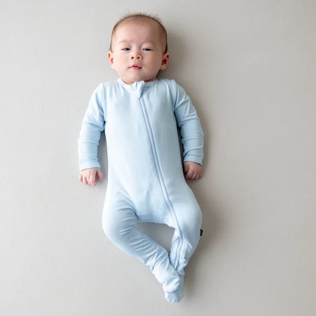 Kyte Baby Zippered Footie in Breeze - Princess and the Pea Boutique