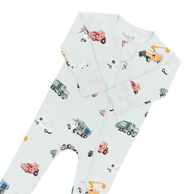 Kyte Baby Zippered Footie in City Vehicles - Princess and the Pea Boutique