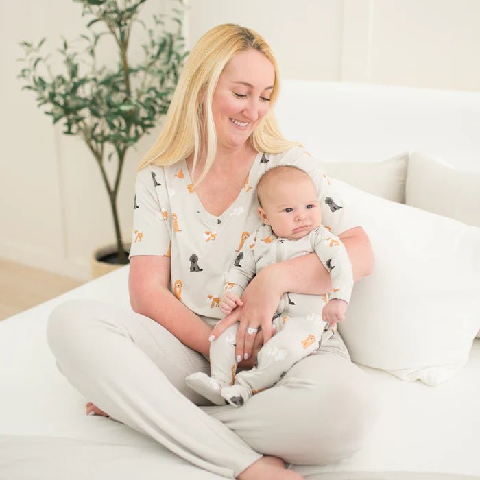 Kyte Baby Zippered Footie in Fluffy Dog - Princess and the Pea Boutique