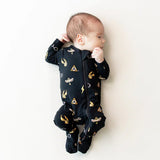 Kyte Baby Zippered Footie in Midnight Icon - Princess and the Pea Boutique