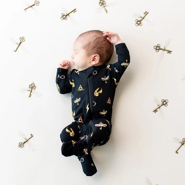 Kyte Baby Zippered Footie in Midnight Icon - Princess and the Pea Boutique