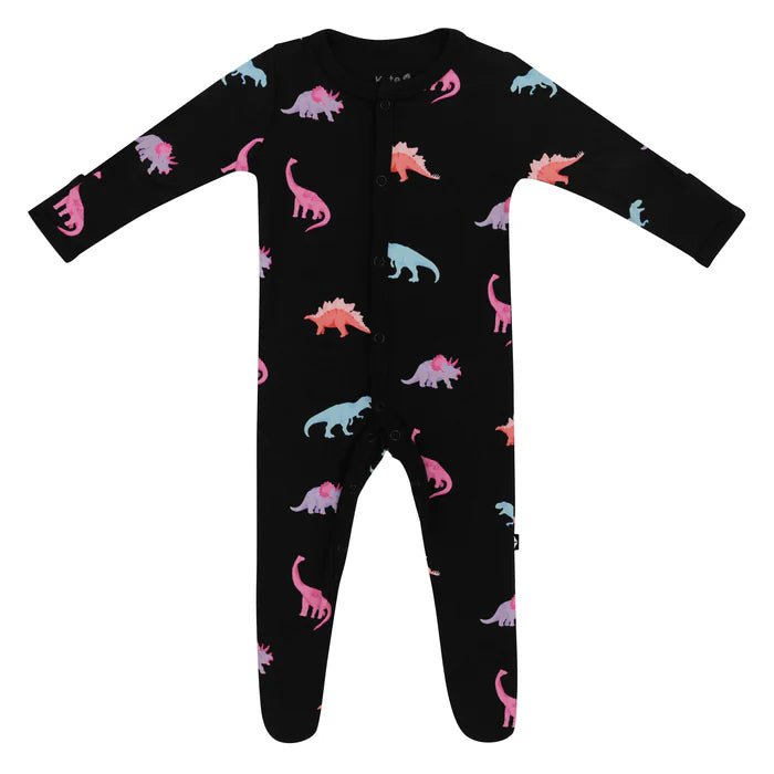 Kyte Baby Zippered Footie in Midnight Roar - Princess and the Pea Boutique