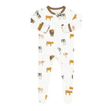 Kyte Baby Zippered Footie in Moo - Princess and the Pea Boutique