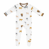 Kyte Baby Zippered Footie in Moo - Princess and the Pea Boutique