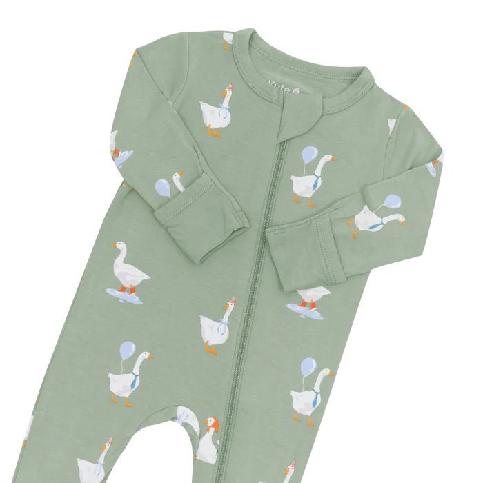 Kyte Baby Zippered Footie in Silly Goose - Princess and the Pea Boutique
