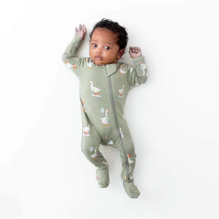 Kyte Baby Zippered Footie in Silly Goose - Princess and the Pea Boutique