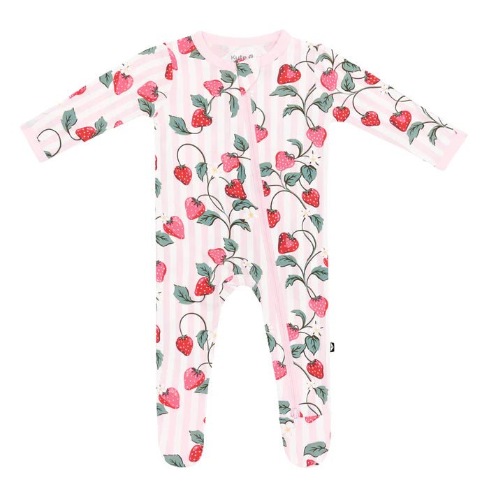 Kyte Baby Zippered Footie in Strawberry Fields - Princess and the Pea Boutique