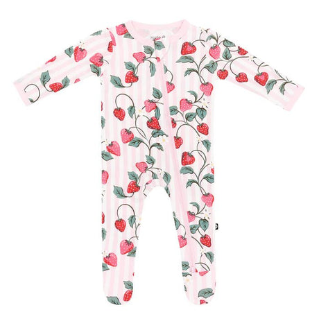 Kyte Baby Zippered Footie in Strawberry Fields - Princess and the Pea Boutique