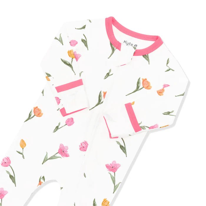 Kyte Baby Zippered Footie in Tulip - Princess and the Pea Boutique