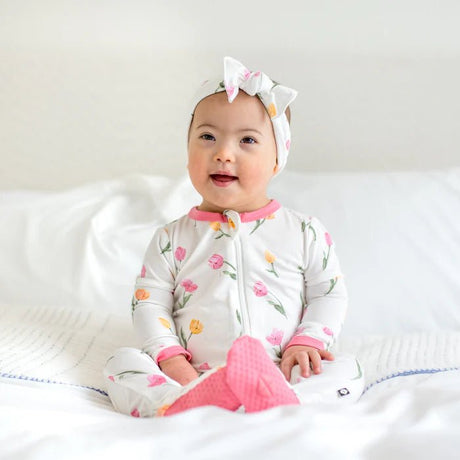 Kyte Baby Zippered Footie in Tulip - Princess and the Pea Boutique