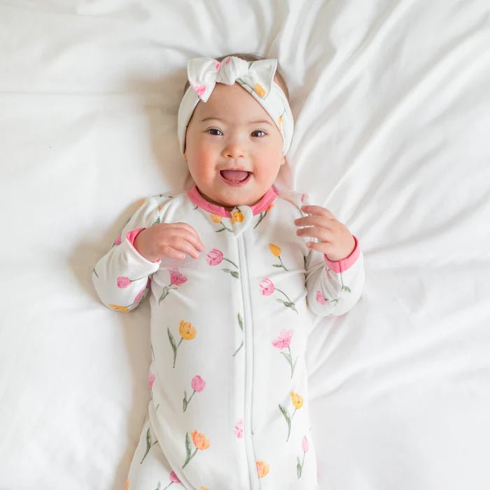 Kyte Baby Zippered Footie in Tulip - Princess and the Pea Boutique