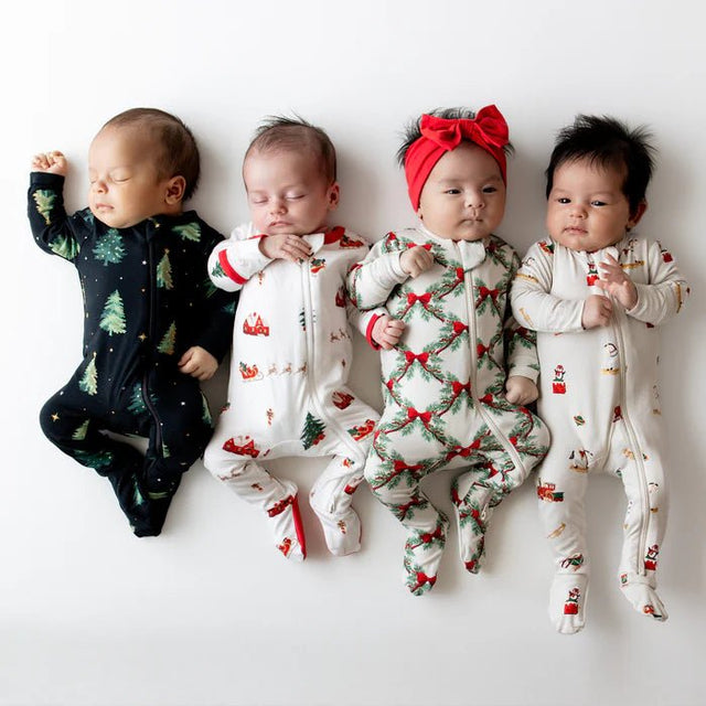 Kyte Baby Zippered Footie in Twinkle Tree - Princess and the Pea Boutique