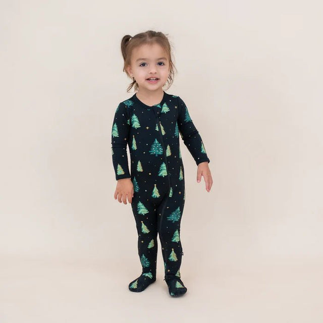 Kyte Baby Zippered Footie in Twinkle Tree - Princess and the Pea Boutique