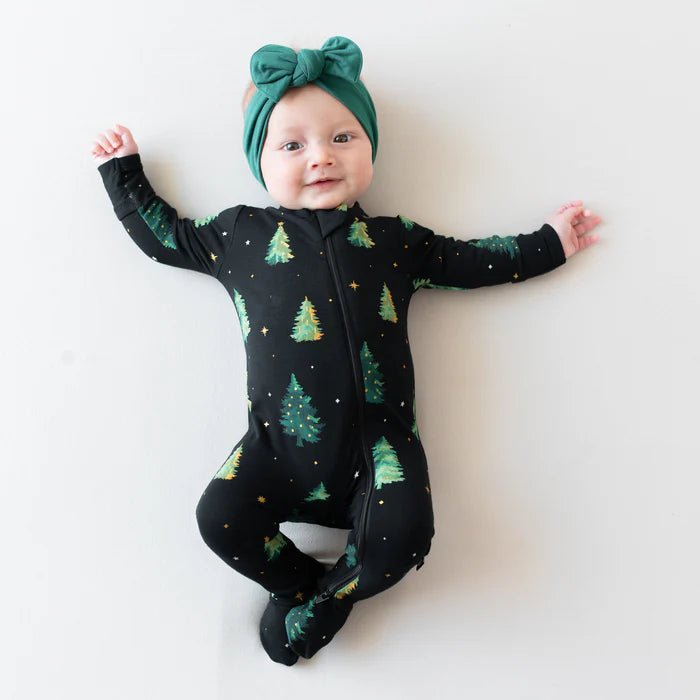 Kyte Baby Zippered Footie in Twinkle Tree - Princess and the Pea Boutique