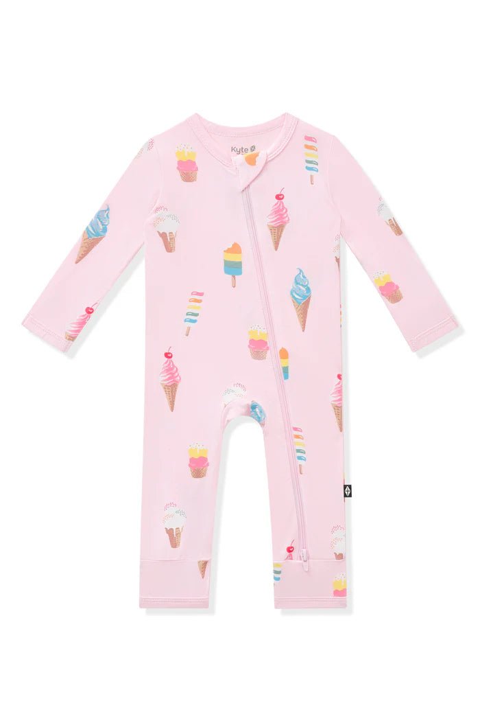 Kyte Baby Zippered Romper in Sakura Ice Cream - Princess and the Pea Boutique