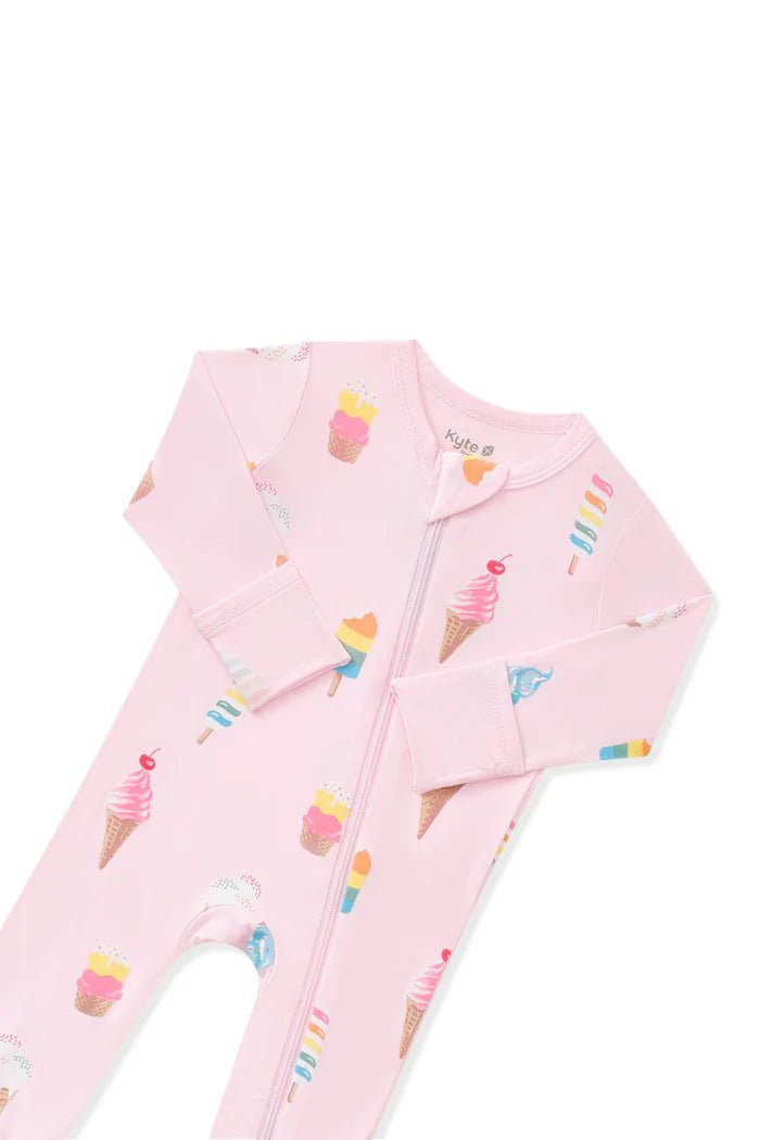 Kyte Baby Zippered Romper in Sakura Ice Cream - Princess and the Pea Boutique