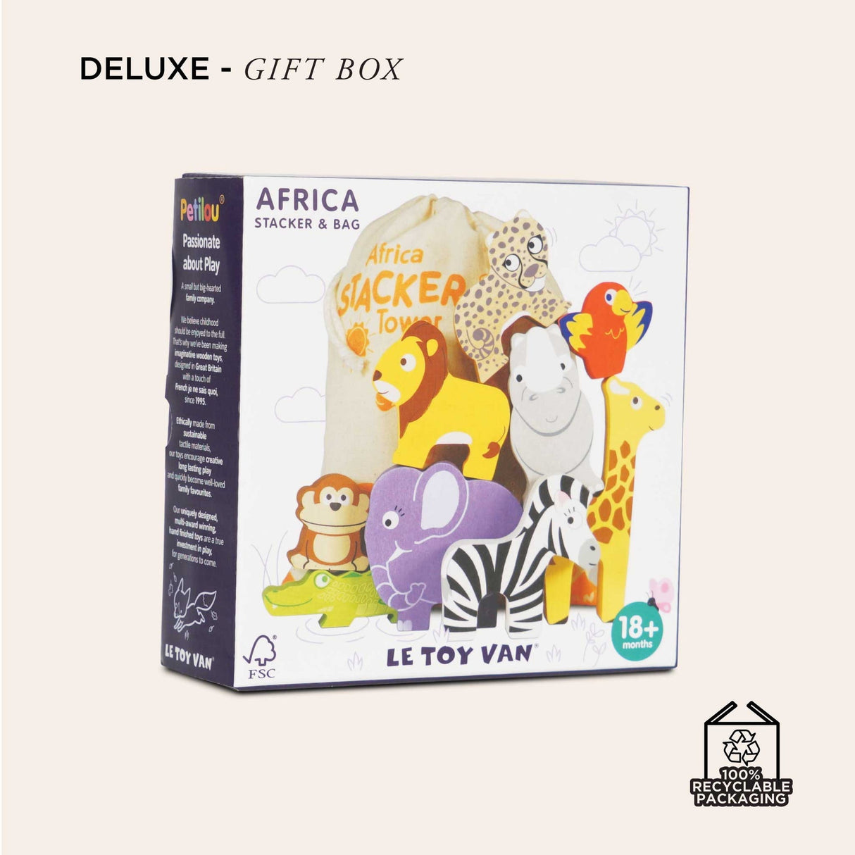 Le Toy Van Africa Stacking Animals & Bag - Princess and the Pea Boutique
