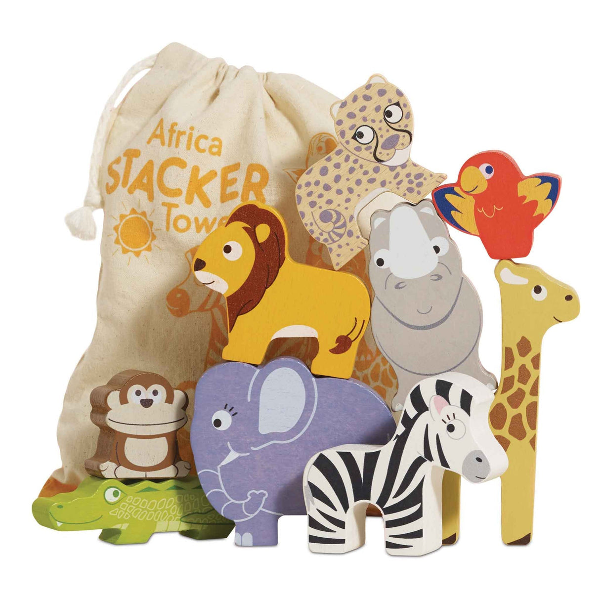 Le Toy Van Africa Stacking Animals & Bag - Princess and the Pea Boutique