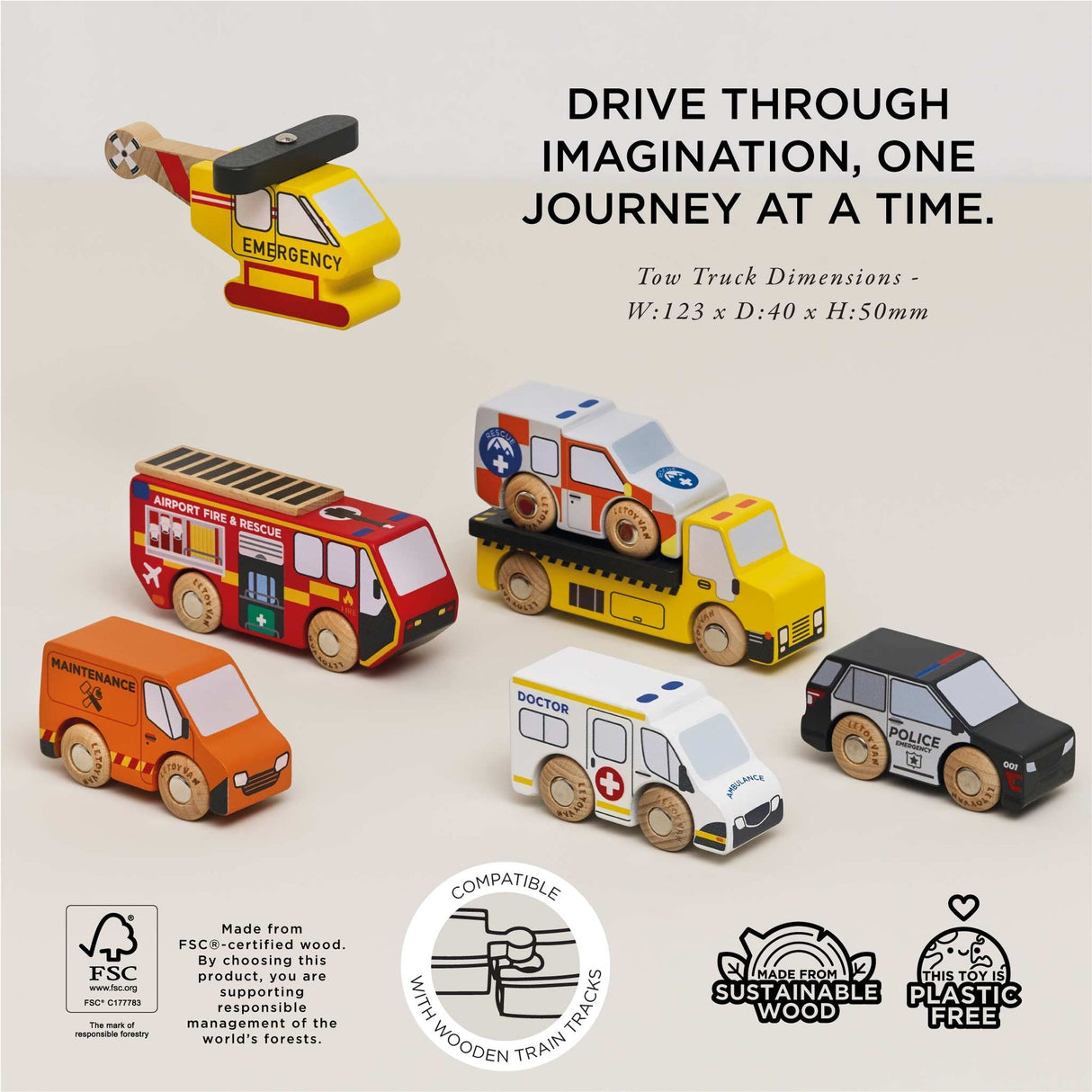 Le Toy Van Emergency Helicopter & Rescue Cars - Princess and the Pea Boutique