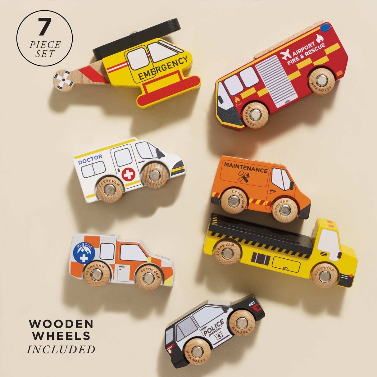 Le Toy Van Emergency Helicopter & Rescue Cars - Princess and the Pea Boutique