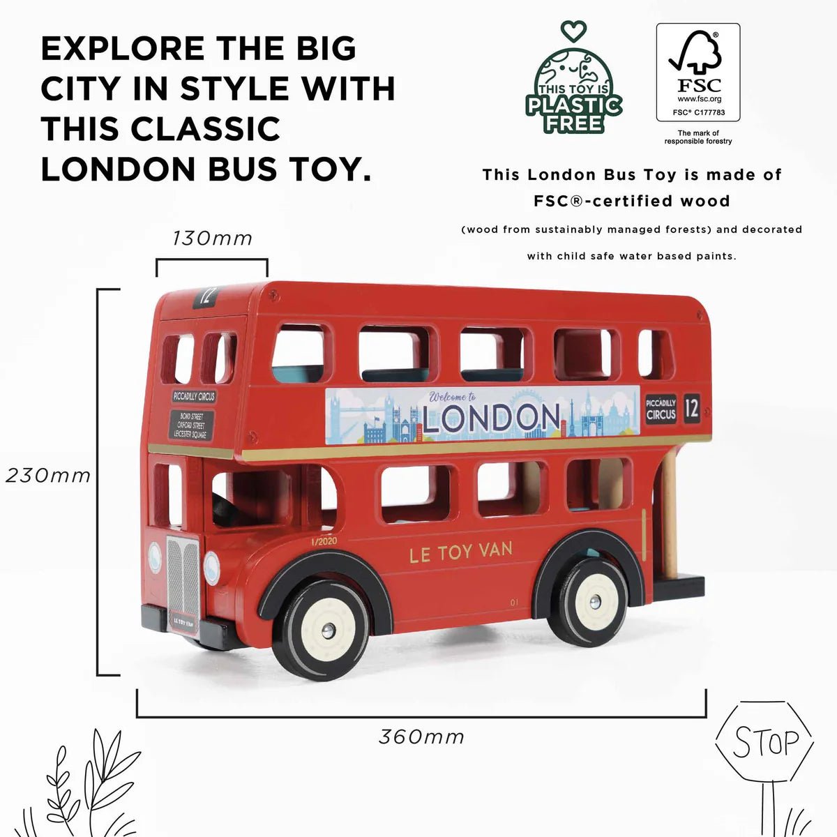 Le Toy Van London Wooden Bus - Princess and the Pea Boutique