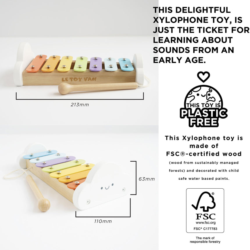 Le Toy Van Rainbow Wooden Xylophone - Princess and the Pea Boutique