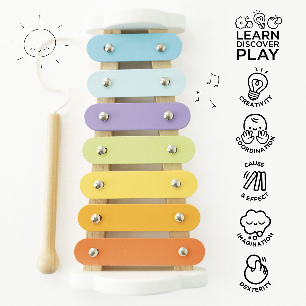 Le Toy Van Rainbow Wooden Xylophone - Princess and the Pea Boutique