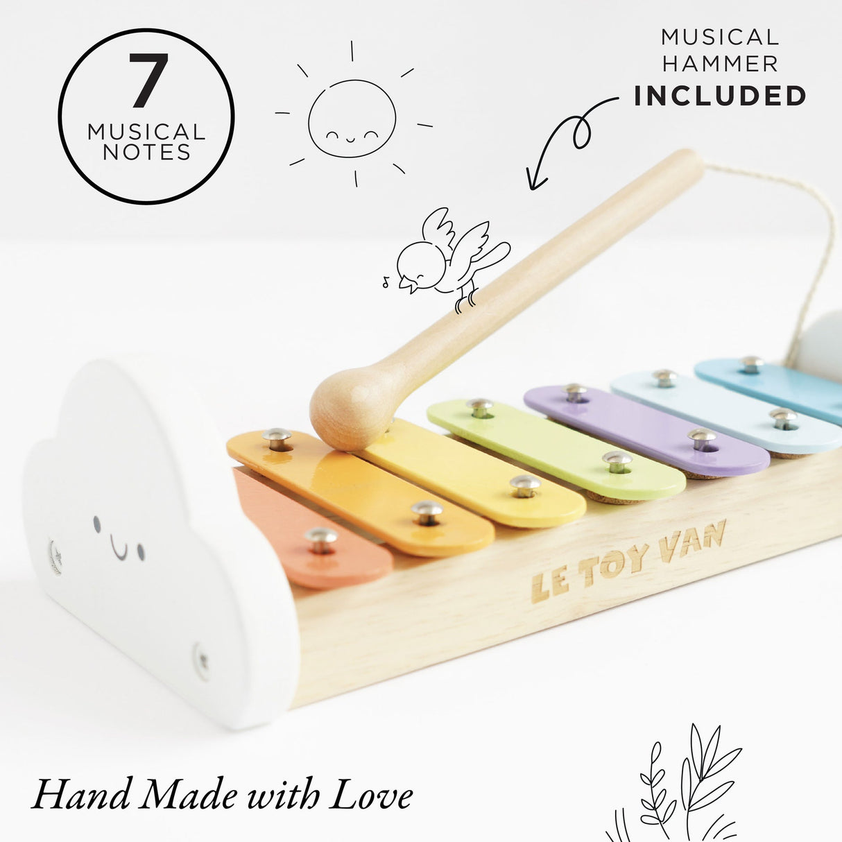 Le Toy Van Rainbow Wooden Xylophone - Princess and the Pea Boutique
