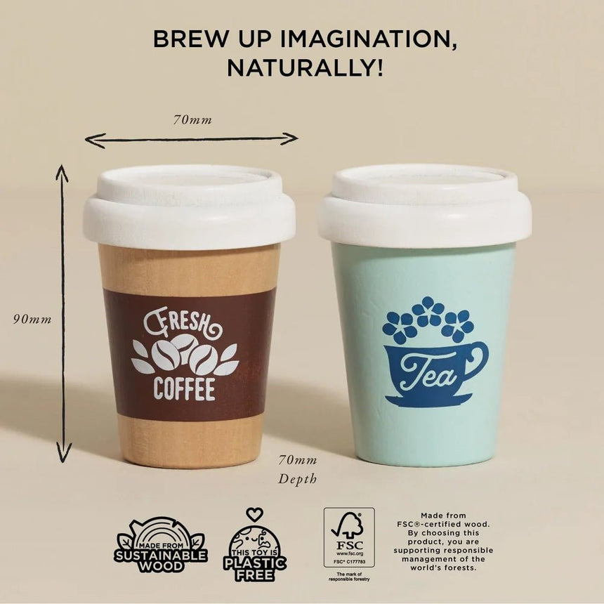 Le Toy Van Tea & Coffee Reuseable Eco Cups - Princess and the Pea Boutique