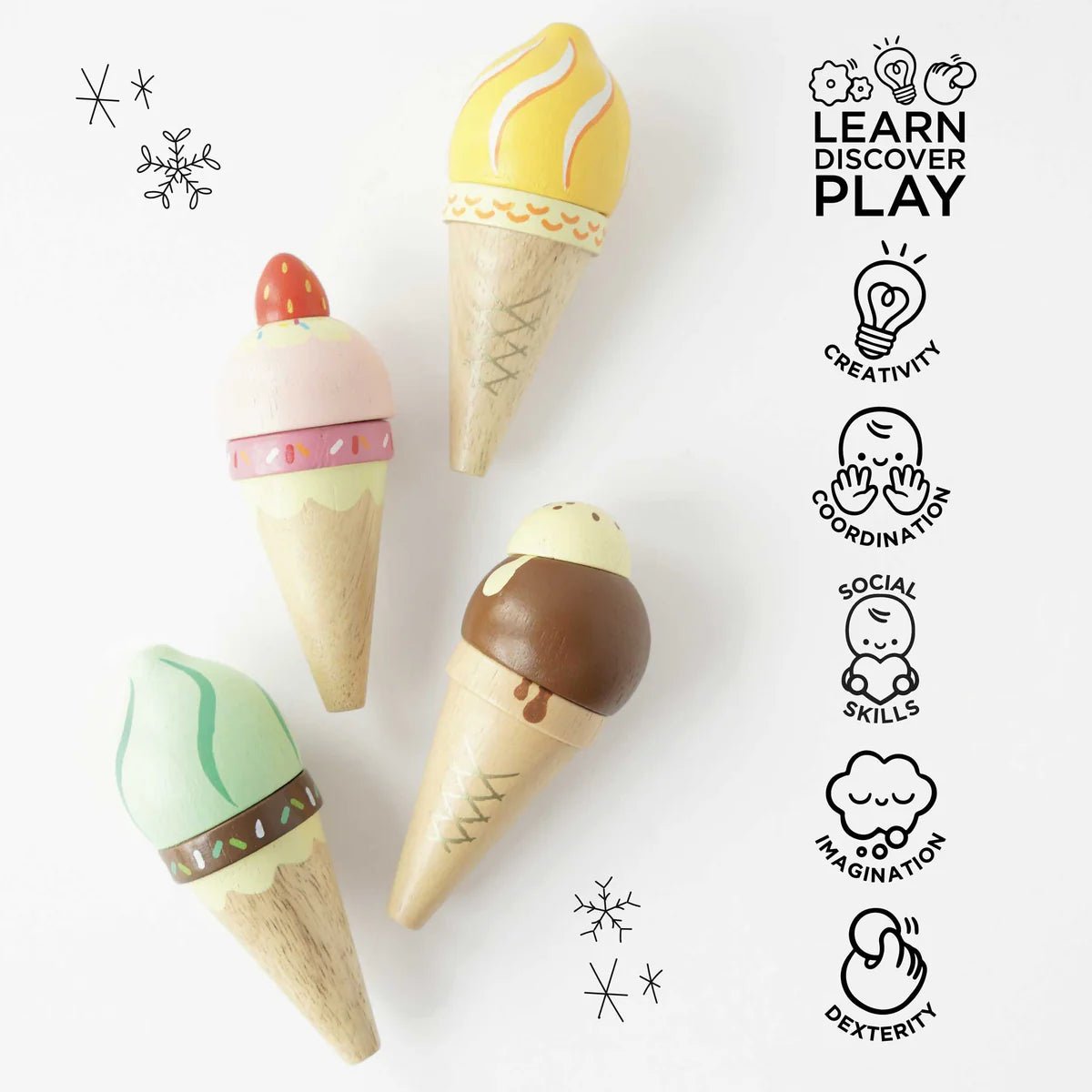 Le Toy Van Wooden Ice Cream Cones Set - Princess and the Pea Boutique