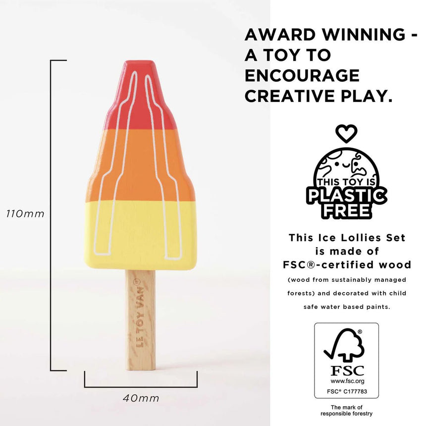 Le Toy Van Wooden Ice Lollies Popsicles - Princess and the Pea Boutique