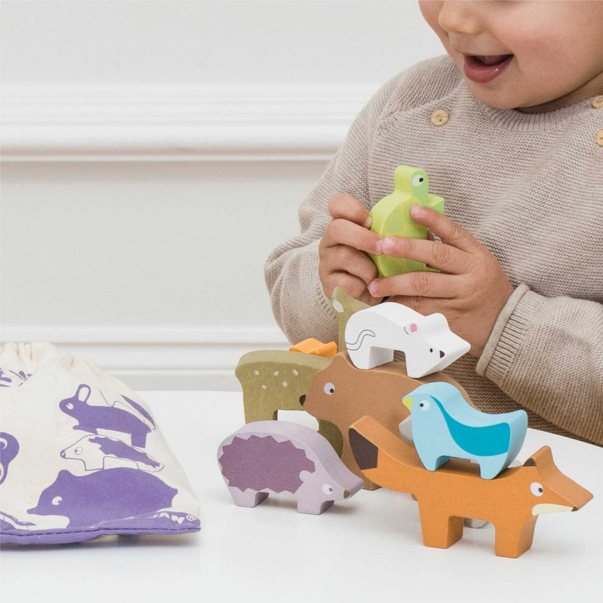 Le Toy Van Woodland Stacking Tower Forest Animals & Bag - Princess and the Pea Boutique